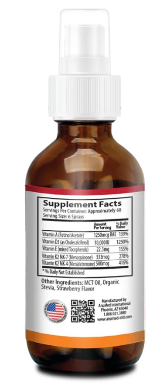 Botella de spray de fresa AnuMed vitamina D3