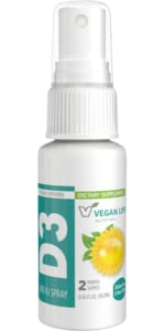 Botella spray vitamina D3 5000 UI Vegan Life Nutrition