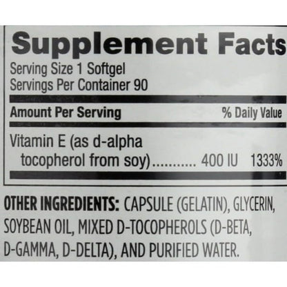 Botella Sprouts Vitamina E 400 UI 90 cápsulas blandas
