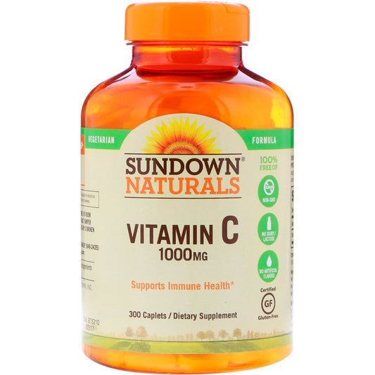 Botella Sundown Vitamina C 1000 mg alta potencia 300 cápsulas