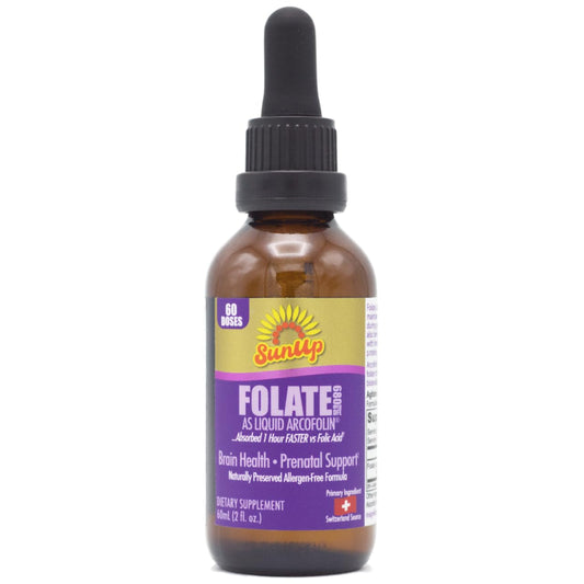 Botella SunUp metilfolato líquido transparente 2 oz