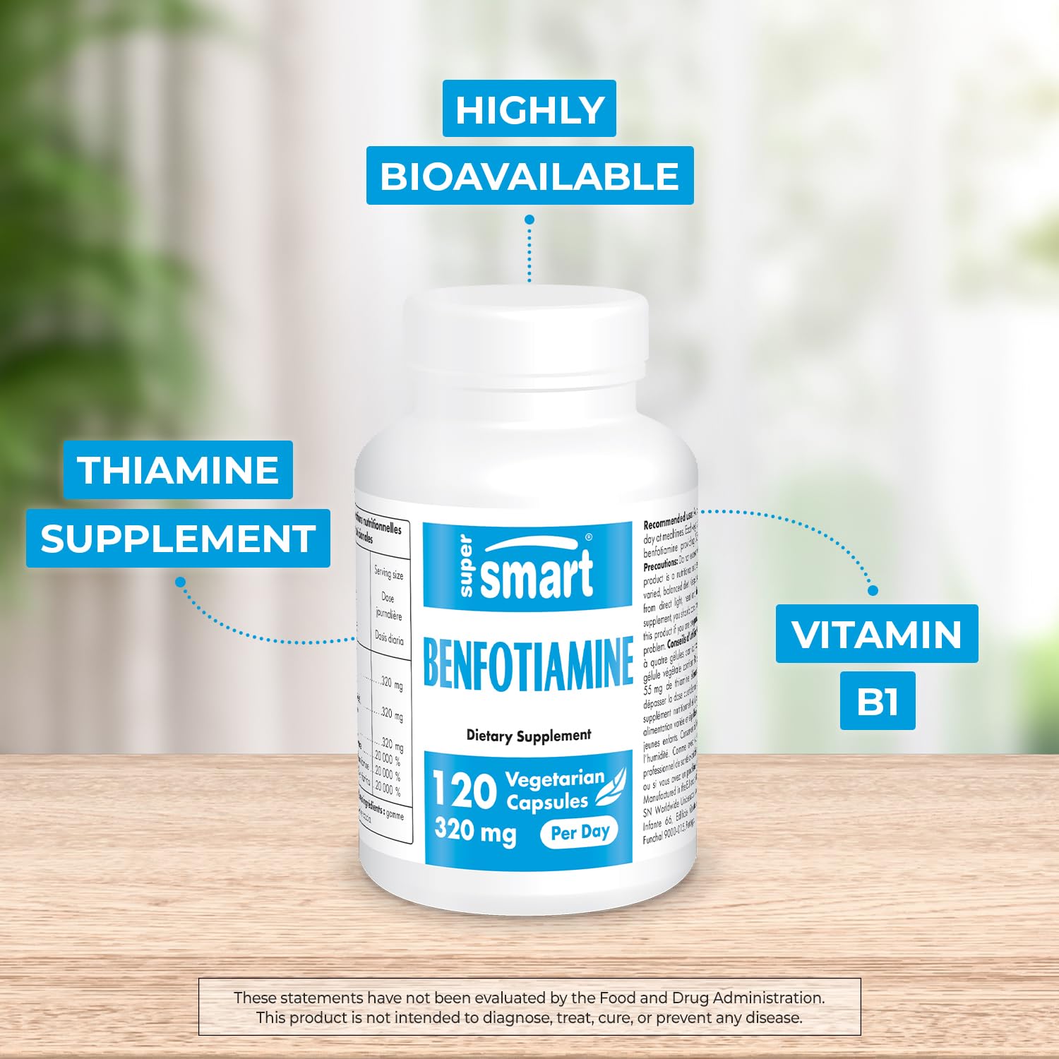Botella Supersmart benfotiamina alta potencia vitamina B1