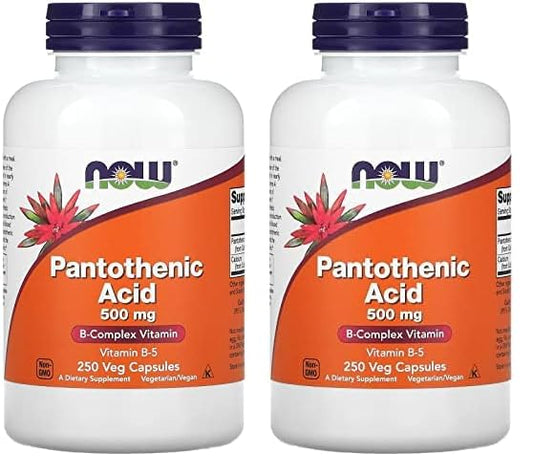 Botella suplemento ácido pantoténico vitamina B-5 500 mg NOW Foods