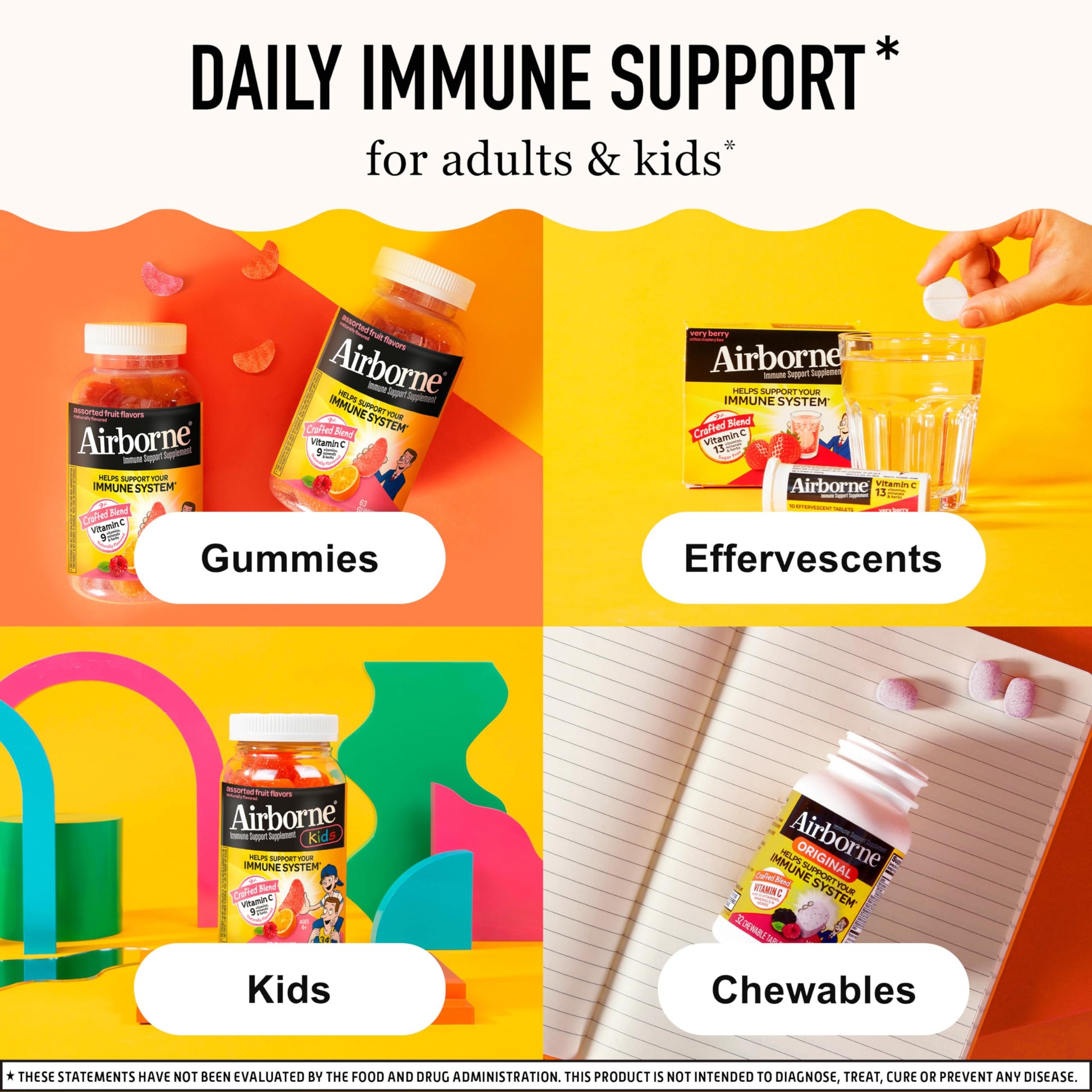 Botella de suplemento Airborne vitamina C gomitas