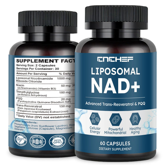 Botella suplemento liposomal NAD+ 1000mg CNCHEF en cápsulas