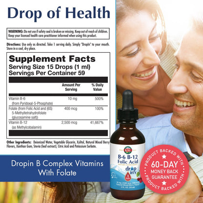 Botella suplemento líquido KAL vitaminas B6 B12 sabor bayas