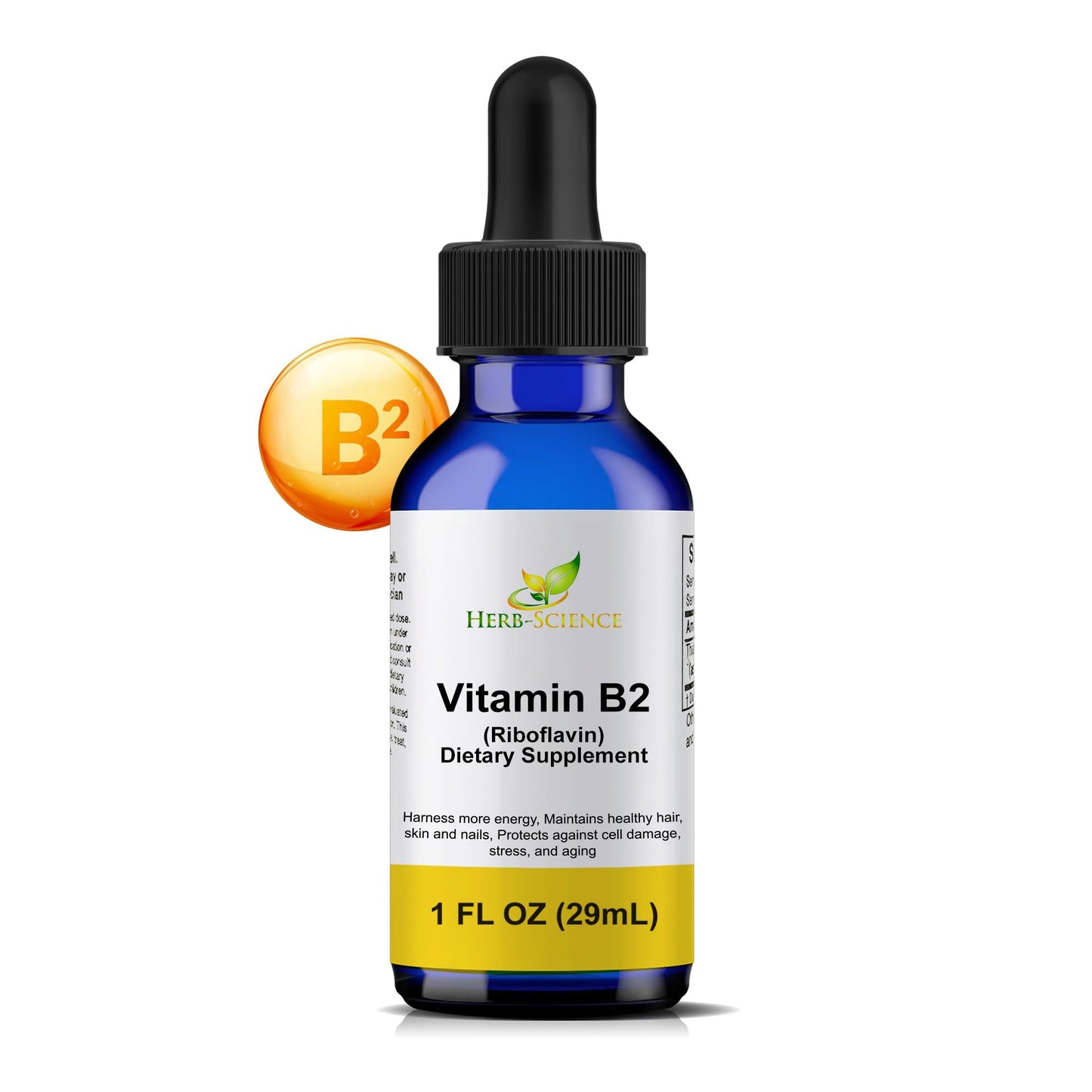 Botella suplemento líquido Vitamina B2 Herb-Science 1 onza