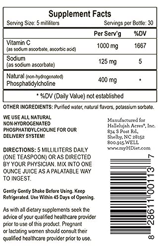 Botella suplemento líquido vitamina c THE HALLELUJAH DIET