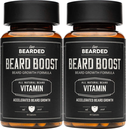 Botella suplemento Live Bearded Beard Boost para barba