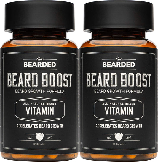 Botella suplemento Live Bearded Beard Boost para barba