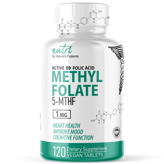 Botella suplemento metilfolato 5-MTHF Nature's Fusions 120 tabletas