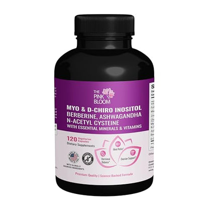 Botella de suplemento Myo-Inositol y D-Chiro Inositol para mujeres