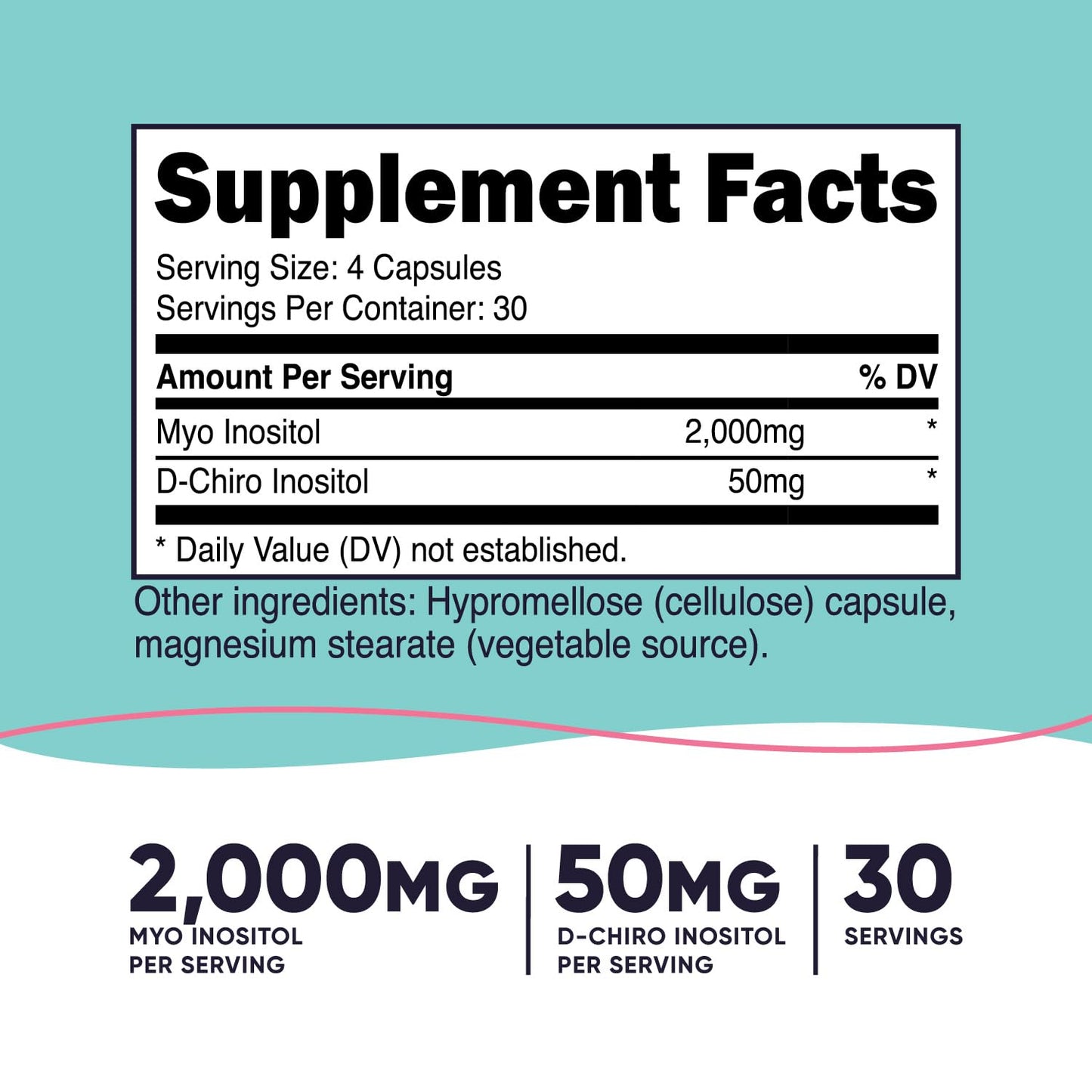 Botella suplemento Nutricost Myo y D-Chiro Inositol mujeres