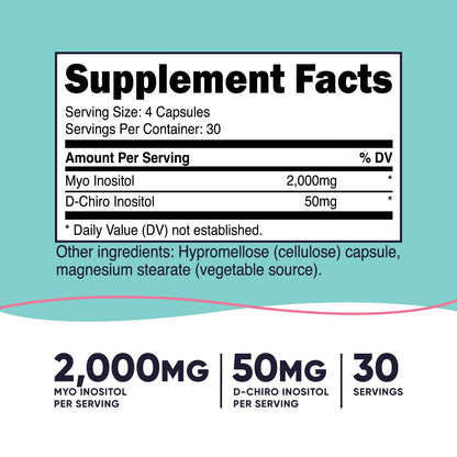 Botella suplemento Nutricost Myo y D-Chiro Inositol mujeres