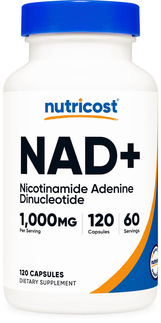 botella suplemento nutricost nad+ 1000mg cápsulas veganas