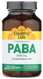 Botella de suplemento PABA 1000 mg de Country Life