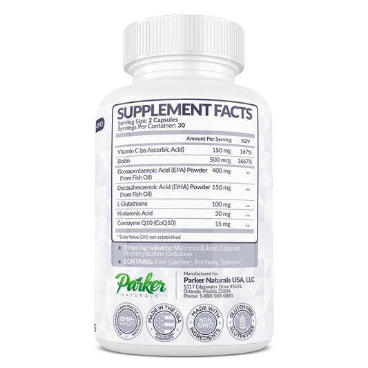 botella suplemento piel radiante Parker Naturals