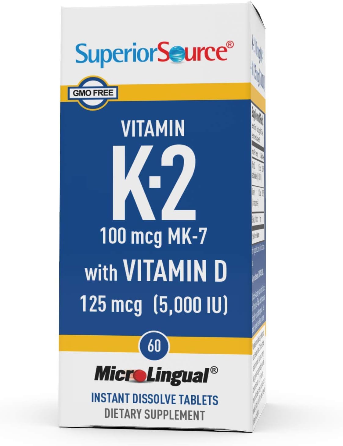 Botella del suplemento superior source k2 mk7 y d3 5000 ui