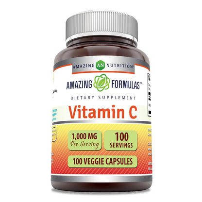 Botella de suplemento vitamina C 1000mg Amazing Formulas