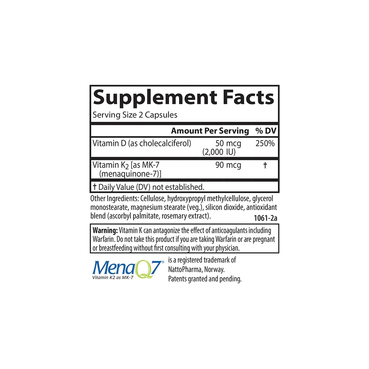 Botella suplemento vitamina d3 y k2 carlson