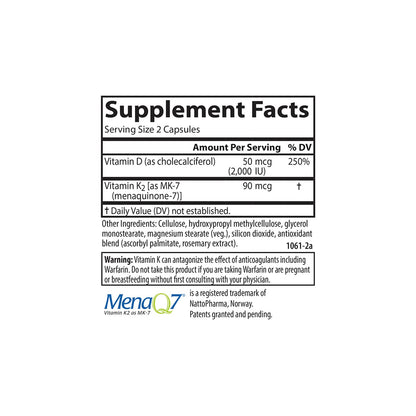 Botella suplemento vitamina d3 y k2 carlson