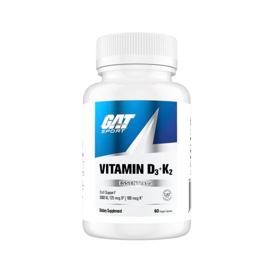 Botella suplemento vitamina d3 k2 gat sport 60 cápsulas vegetales