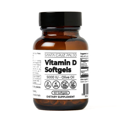 botella suplemento vitamina d3 santa cruz paleo 60 cápsulas