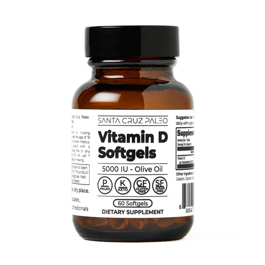 botella suplemento vitamina d3 santa cruz paleo 60 cápsulas