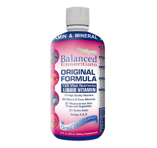 Botella de suplemento Wellgenix Balanced Essentials 32 oz