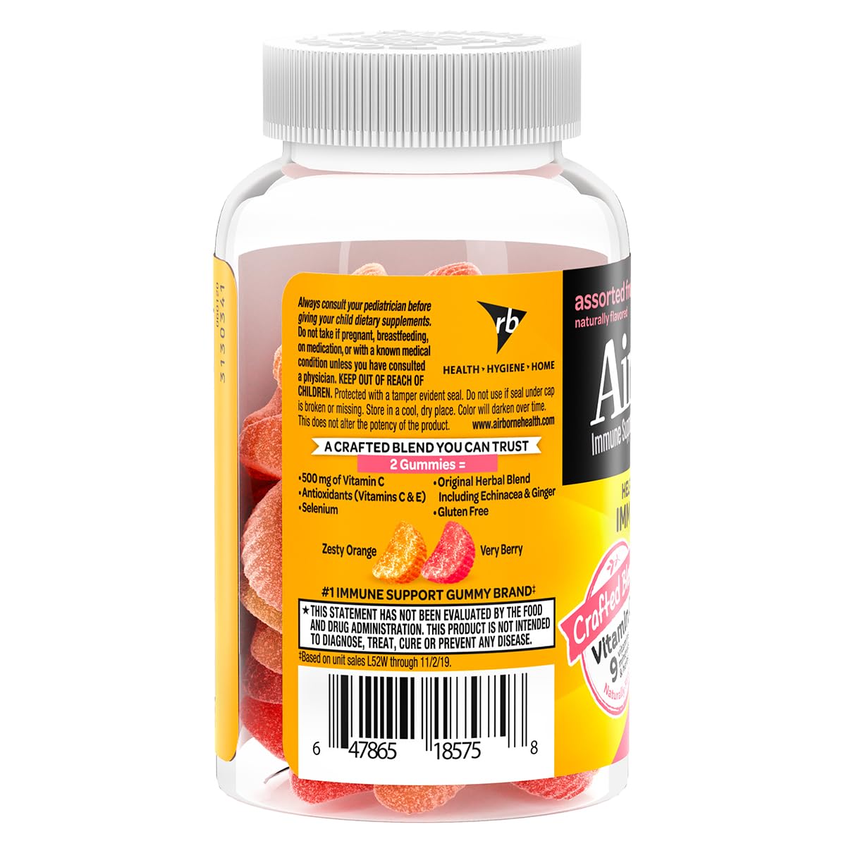 Botella de suplementos Airborne para niños 21 gomitas