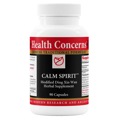 Botella de suplementos Calm Spirit de Health Concerns con 90 cápsulas