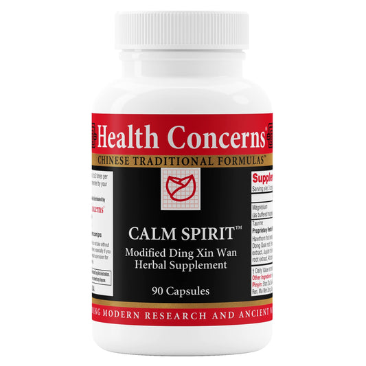 Botella de suplementos Calm Spirit de Health Concerns con 90 cápsulas
