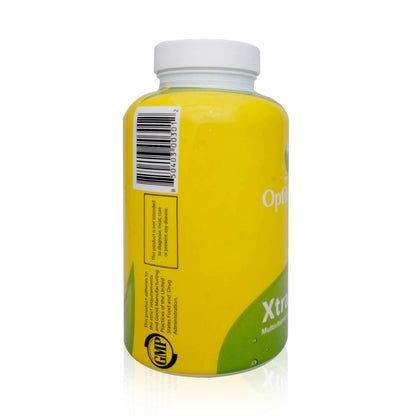 Botella trasera de XtraVITE con código de barras