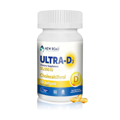 Botella ULTRA-D3 50 cápsulas vitamina D3 alta potencia