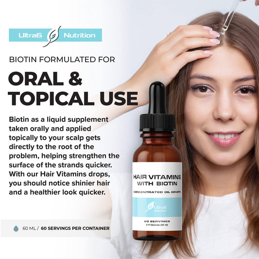 Botella Ultra6 biotina para cabello piel y uñas