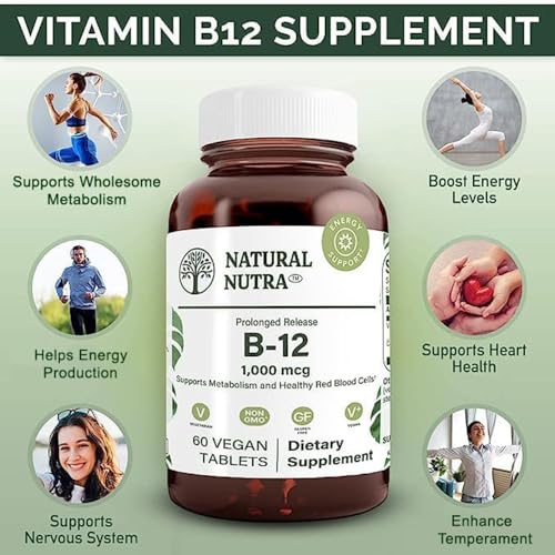 Botella de vidrio reciclable Natural Nutra vitamina b12