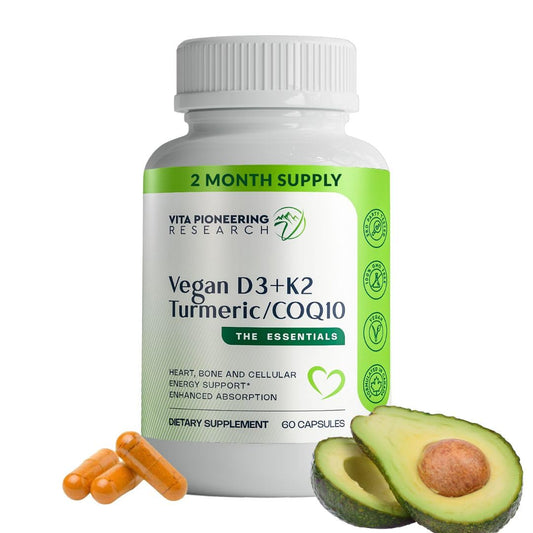Botella Vita Pioneering Research vitamina vegana D3 2000 IU K2 MK-7