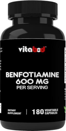 Botella Vitabod Benfotiamina 600mg 180 cápsulas vegetarianas