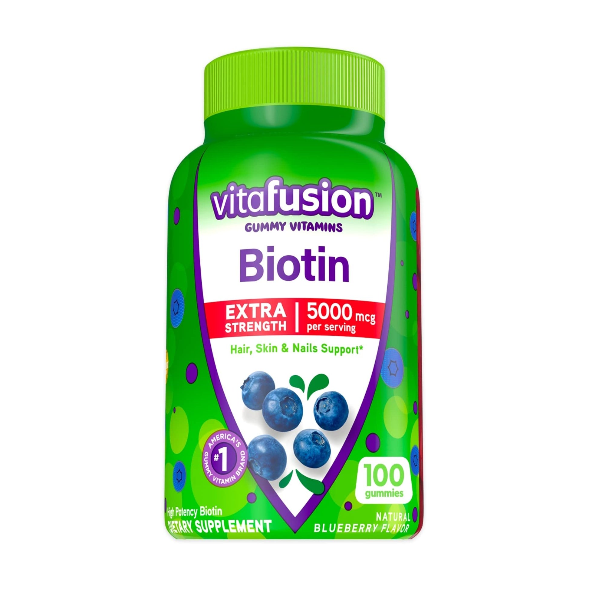 Botella Vitafusion Biotina 5000 mcg para cabello y metabolismo