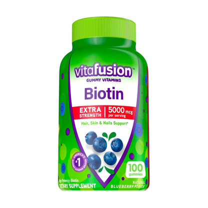 Botella Vitafusion Biotina 5000 mcg para cabello y metabolismo