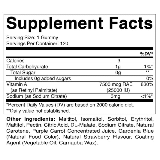Botella Vitamatic gomitas vitamina a sin azúcar 120 unidades