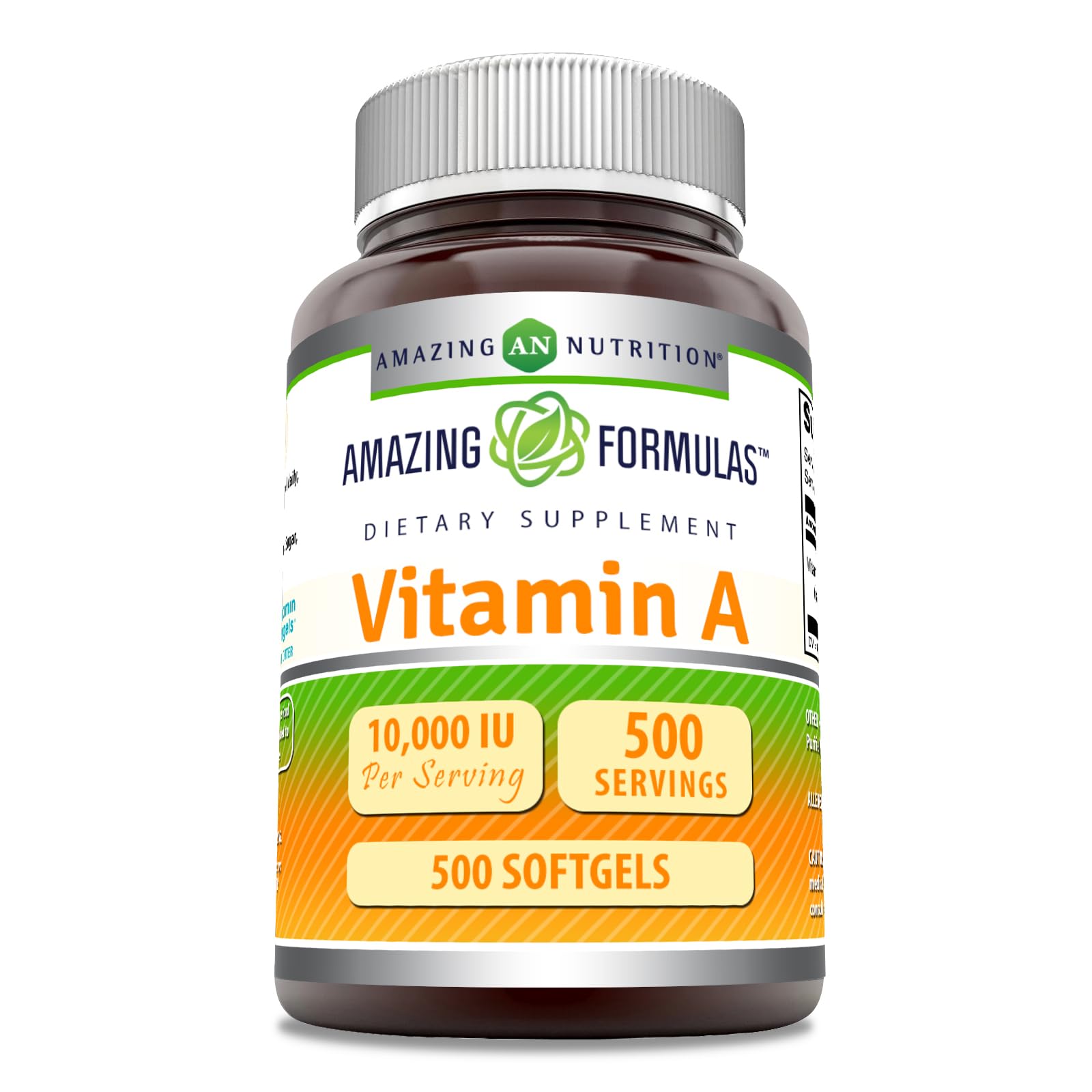 Botella suplemento vitamina A Amazing Formulas 500 softgels