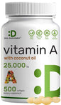 Botella DEAL SUPPLEMENT Vitamina A 25,000 UI 500 capsules aceitedecoco