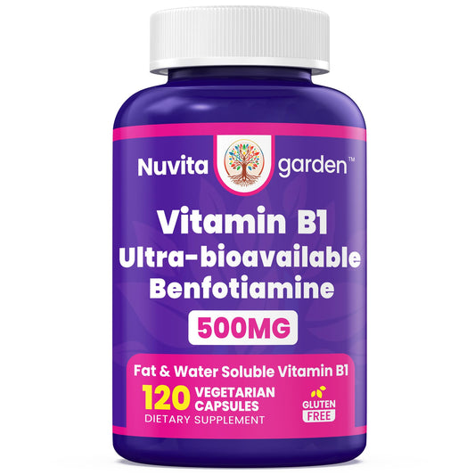 Botella vitamina B1 500mg cápsulas vegetarianas NoMiLu