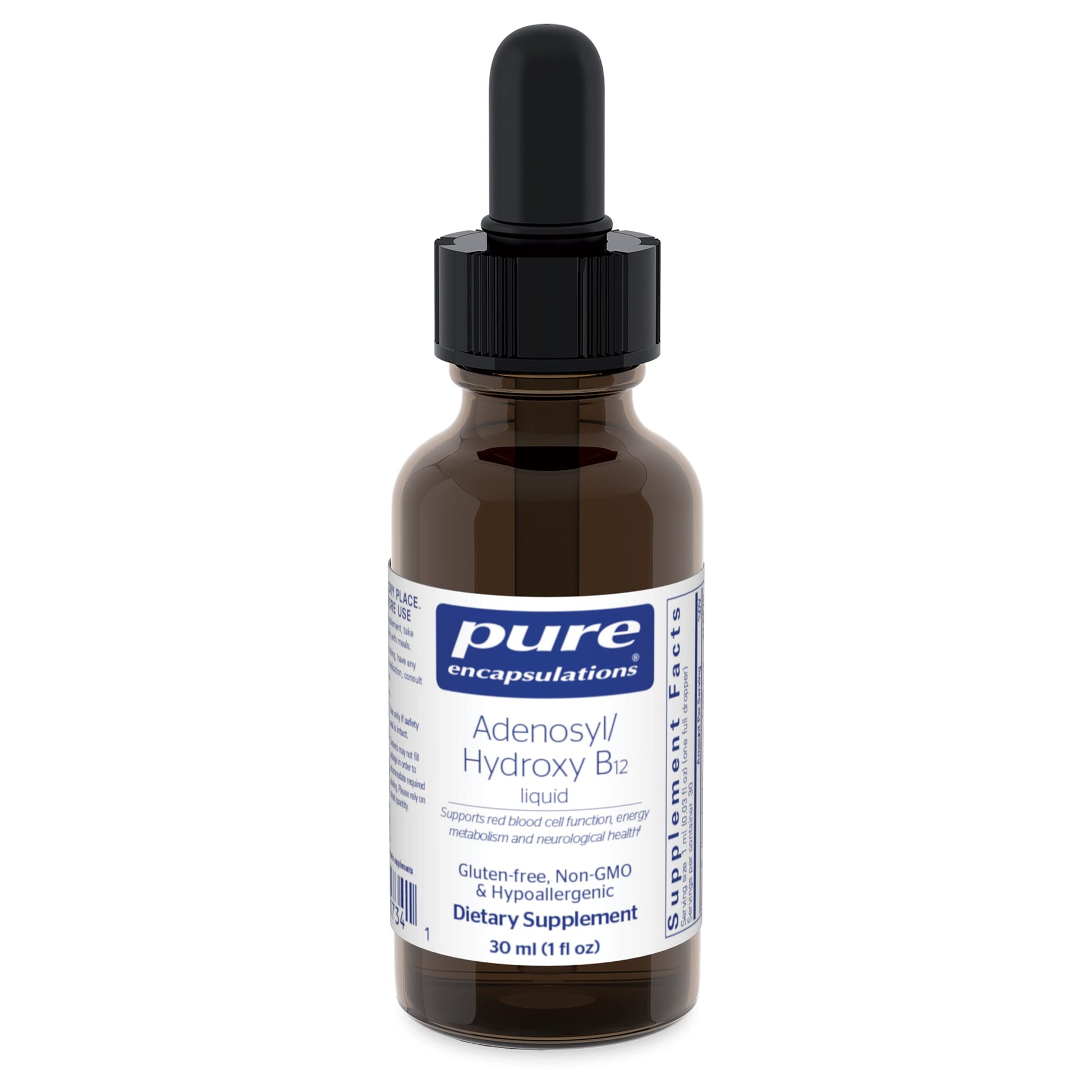 Botella de vitamina b12 líquida pure encapsulations 30 ml
