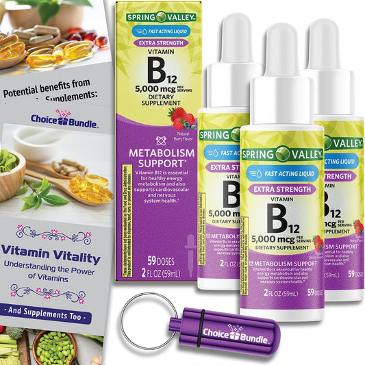 Botella vitamina b12 líquida sabor berry Spring Valley