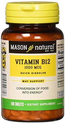 botella vitamina b-12 mason natural 1000 mcg 100 tabletas