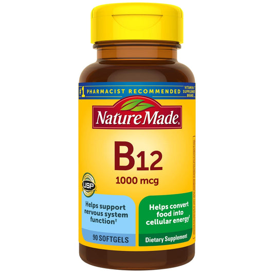 Botella de vitamina B12 Nature Made.