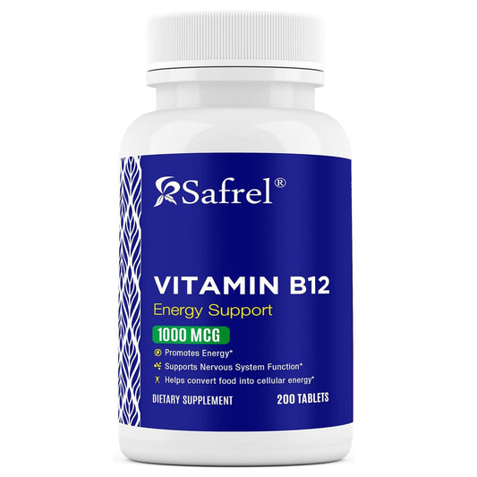 Botella vitamina B12 Safrel 1000mcg