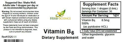 Botella vitamina B6 líquida Herb-Science 36 dosis